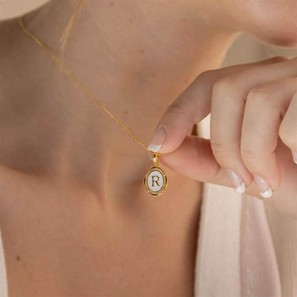 Emma Initial Pendant Necklace - RIYOVA Jewelry