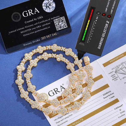 925 Iced Out Cross Star Tennis Chain – Moissanite Edition - RIYOVA Jewelry
