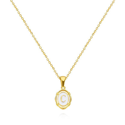 Emma Initial Pendant Necklace - RIYOVA Jewelry