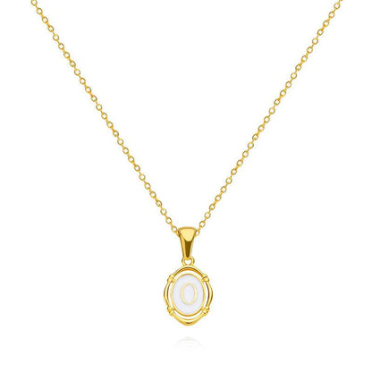 Emma Initial Pendant Necklace - RIYOVA Jewelry
