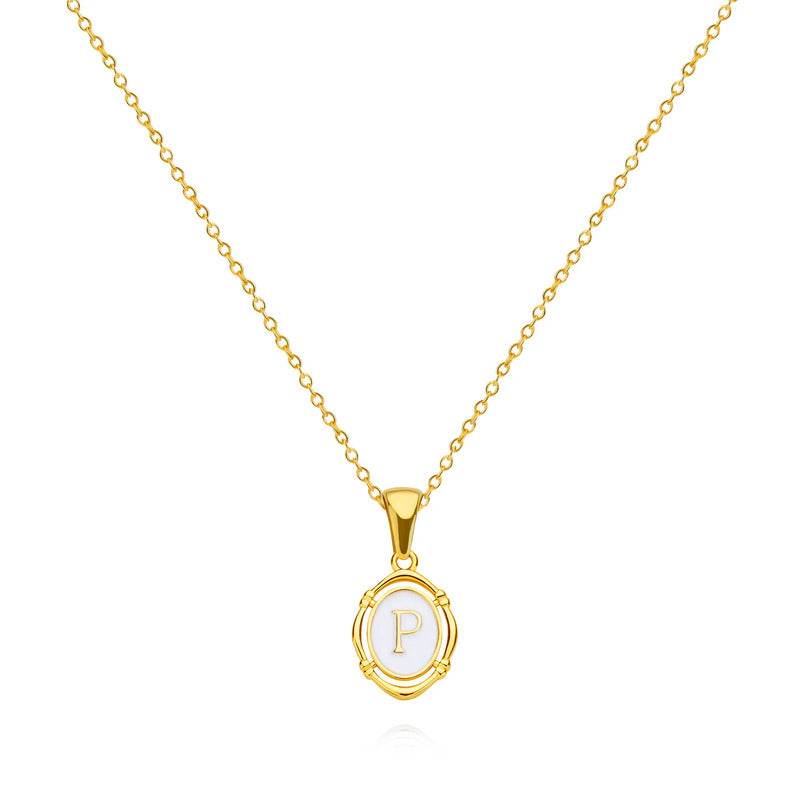 Emma Initial Pendant Necklace - RIYOVA Jewelry