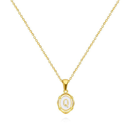 Emma Initial Pendant Necklace - RIYOVA Jewelry