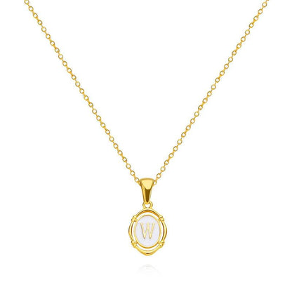 Emma Initial Pendant Necklace - RIYOVA Jewelry