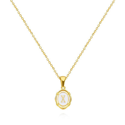 Emma Initial Pendant Necklace - RIYOVA Jewelry