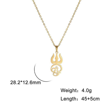 Tamil Om Trident Shiva Necklace - RIYOVA Jewelry
