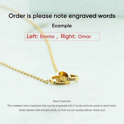 Eternal Rose Bear Gift Box - Engraved Necklace & Real Rose - RIYOVA Jewelry