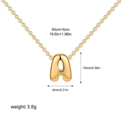 Dainty Mini Bubble Letter Necklace - RIYOVA Jewelry