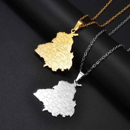 Punjab Map Pendant Necklace - RIYOVA Jewelry