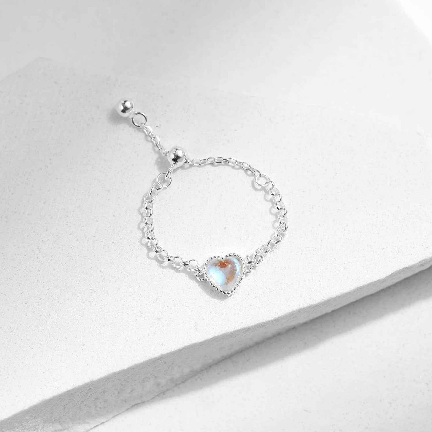 Moonlit Link Chain Ring - RIYOVA Jewelry