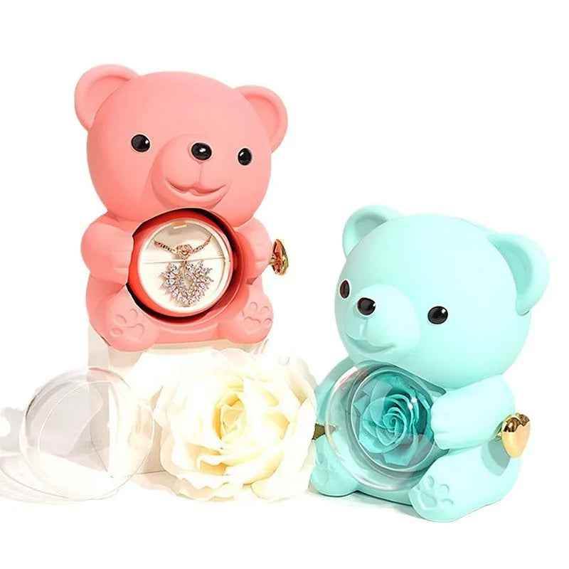 RIYOVA Eternal Rose Teddy Bear Gift Box - RIYOVA Jewelry