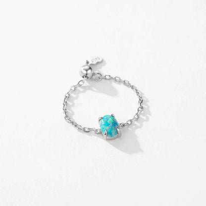 Iris Opal Chain Ring - RIYOVA Jewelry