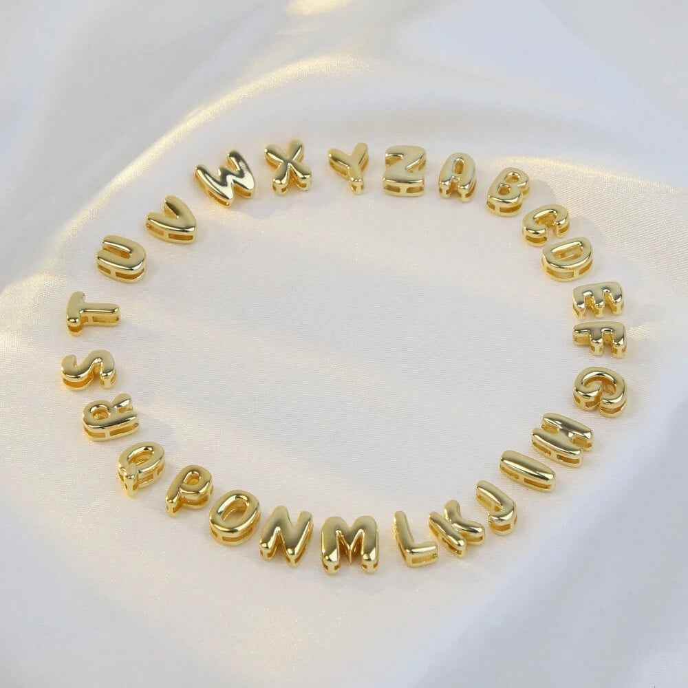 Dainty Mini Bubble Letter Necklace - RIYOVA Jewelry