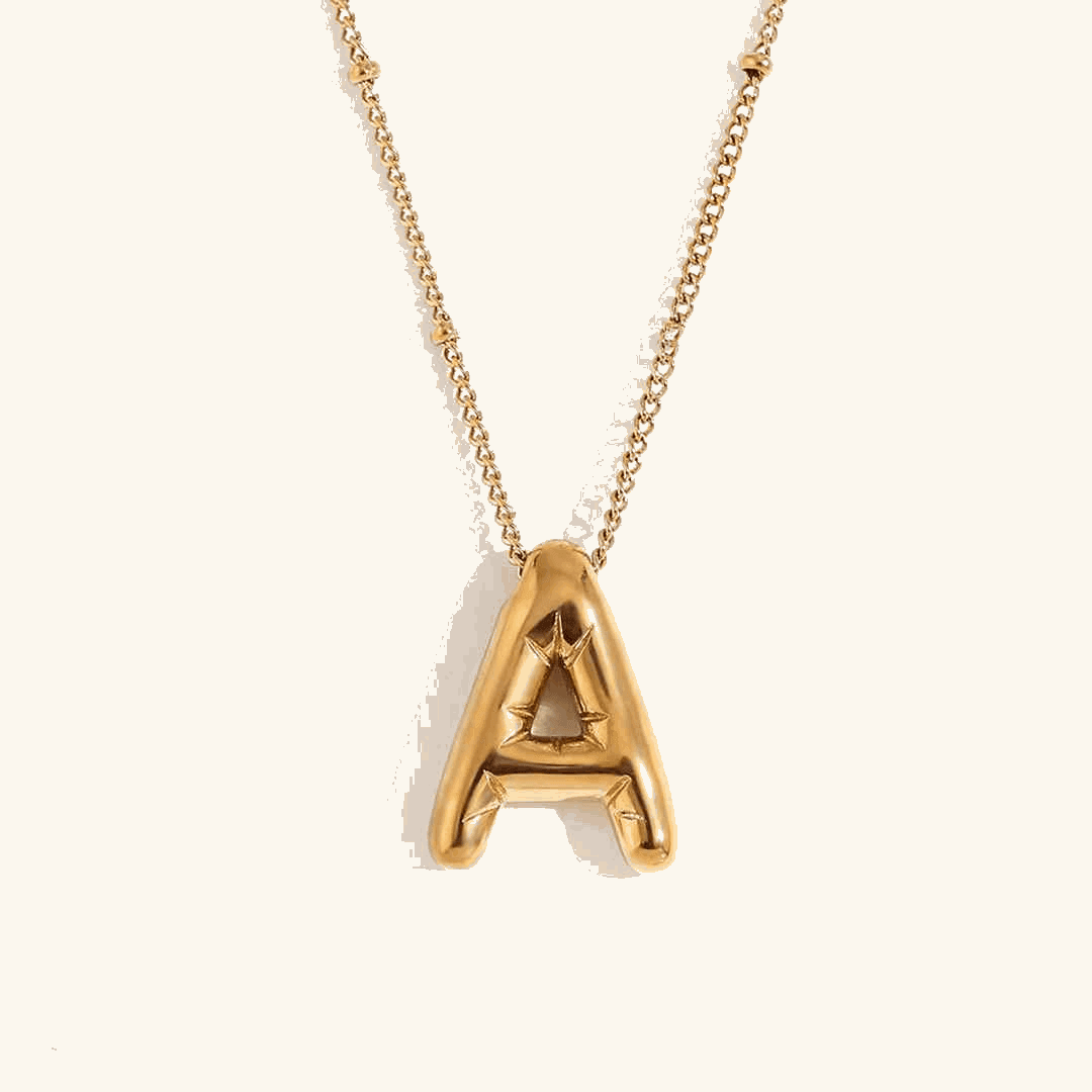 Balloon Initial Pendant Necklace - RIYOVA Jewelry