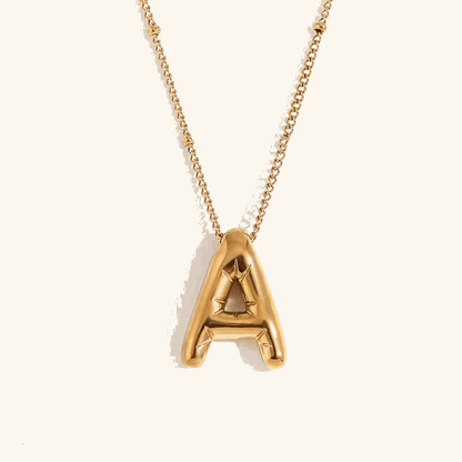 Balloon Initial Pendant Necklace - RIYOVA Jewelry