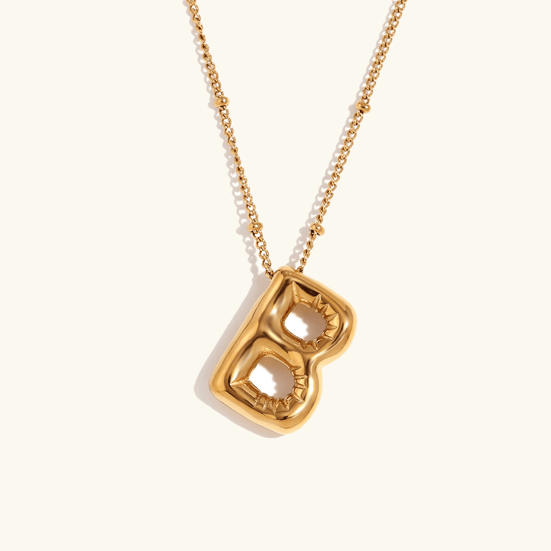 Balloon Initial Pendant Necklace - RIYOVA Jewelry