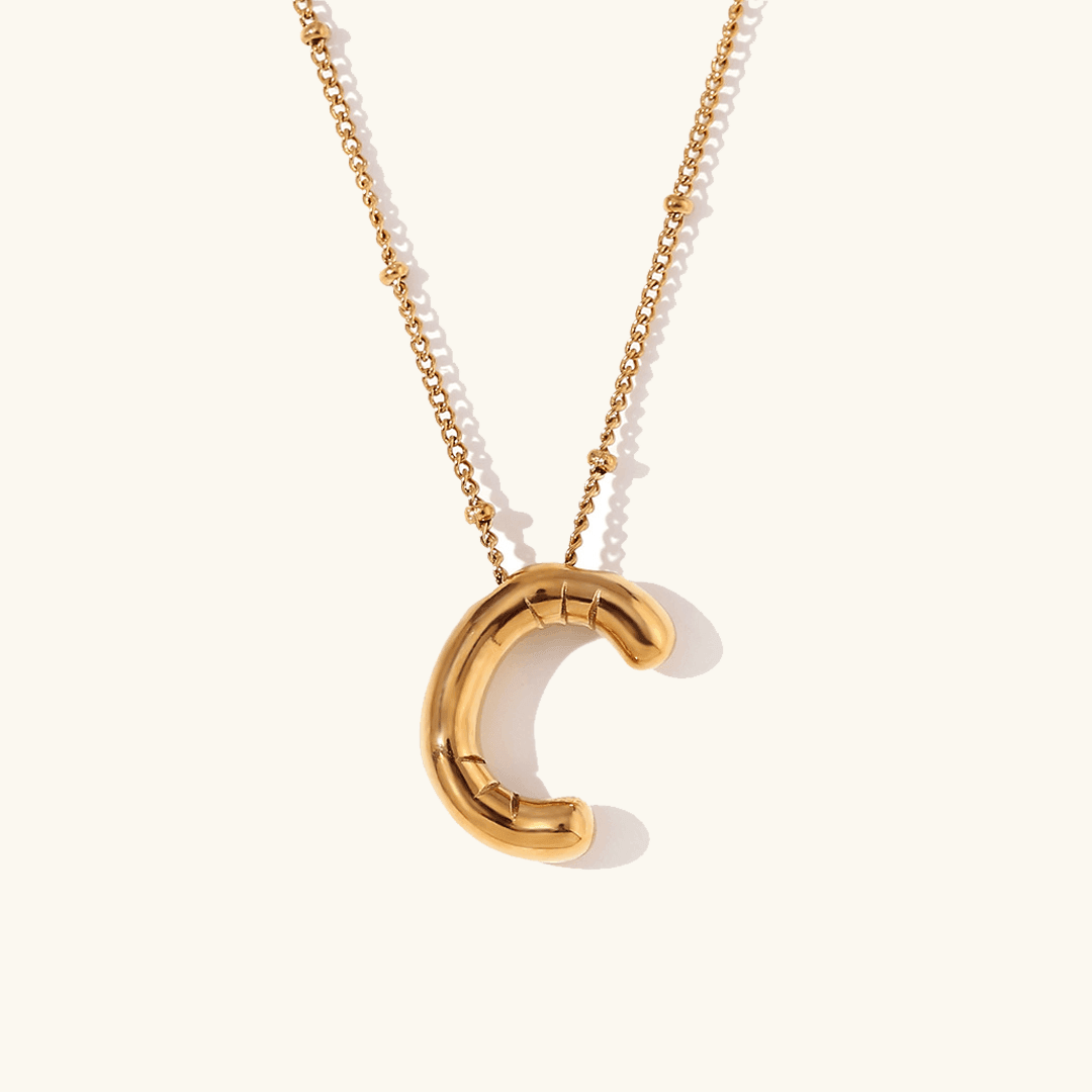 Balloon Initial Pendant Necklace - RIYOVA Jewelry