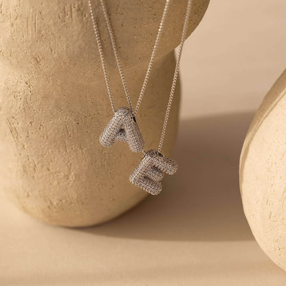 Infinity Puff Letter Necklace - RIYOVA Jewelry
