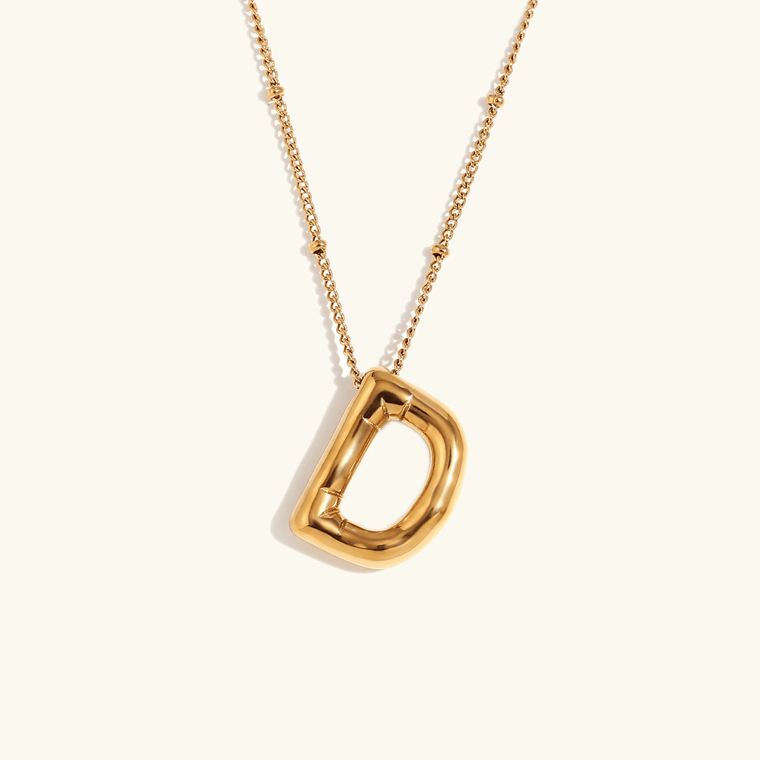 Balloon Initial Pendant Necklace - RIYOVA Jewelry