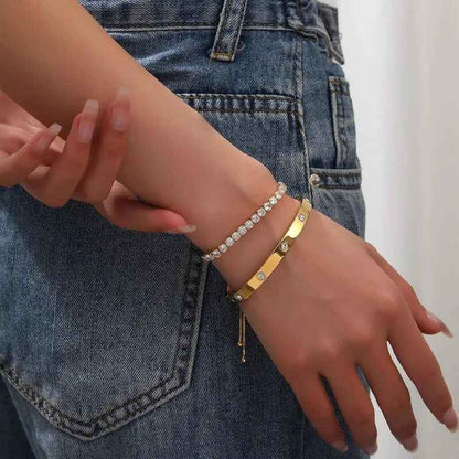 Eternal Love Bracelet Styled with Modern Fashion Jewelry Outfit