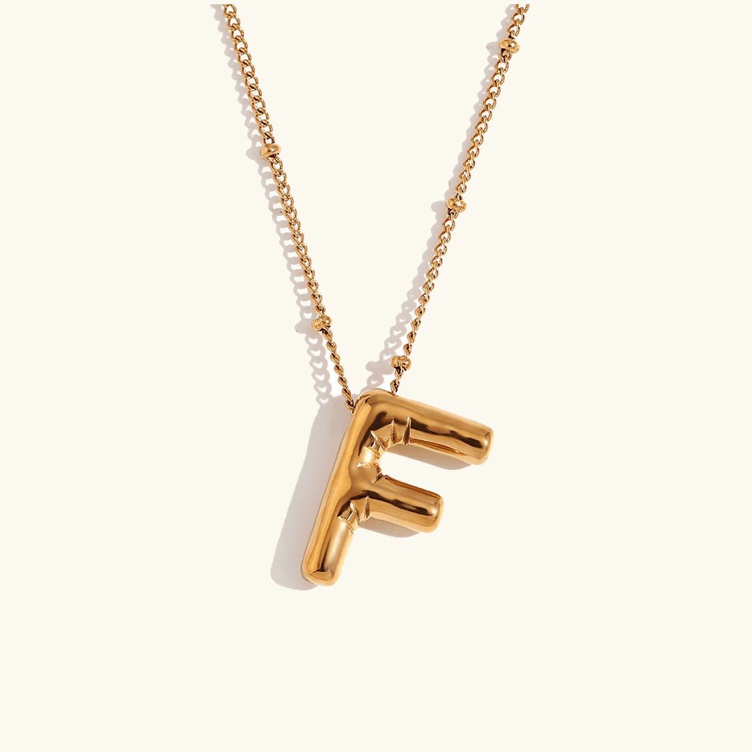 Balloon Initial Pendant Necklace - RIYOVA Jewelry