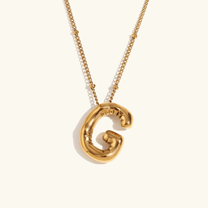 Balloon Initial Pendant Necklace - RIYOVA Jewelry