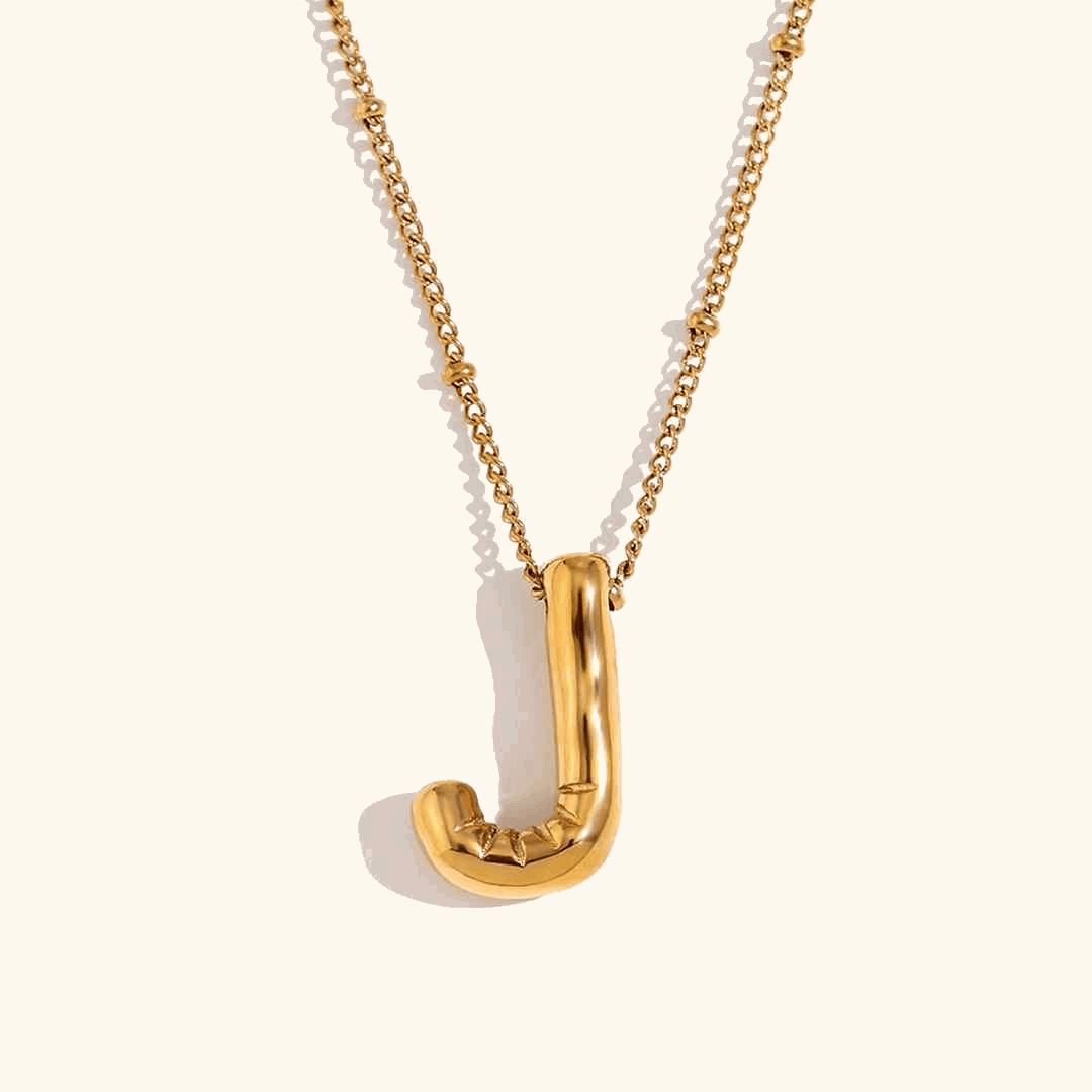 Balloon Initial Pendant Necklace - RIYOVA Jewelry