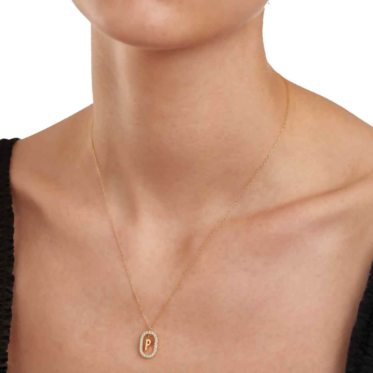 Elena Radiant Initial Necklace - RIYOVA Jewelry