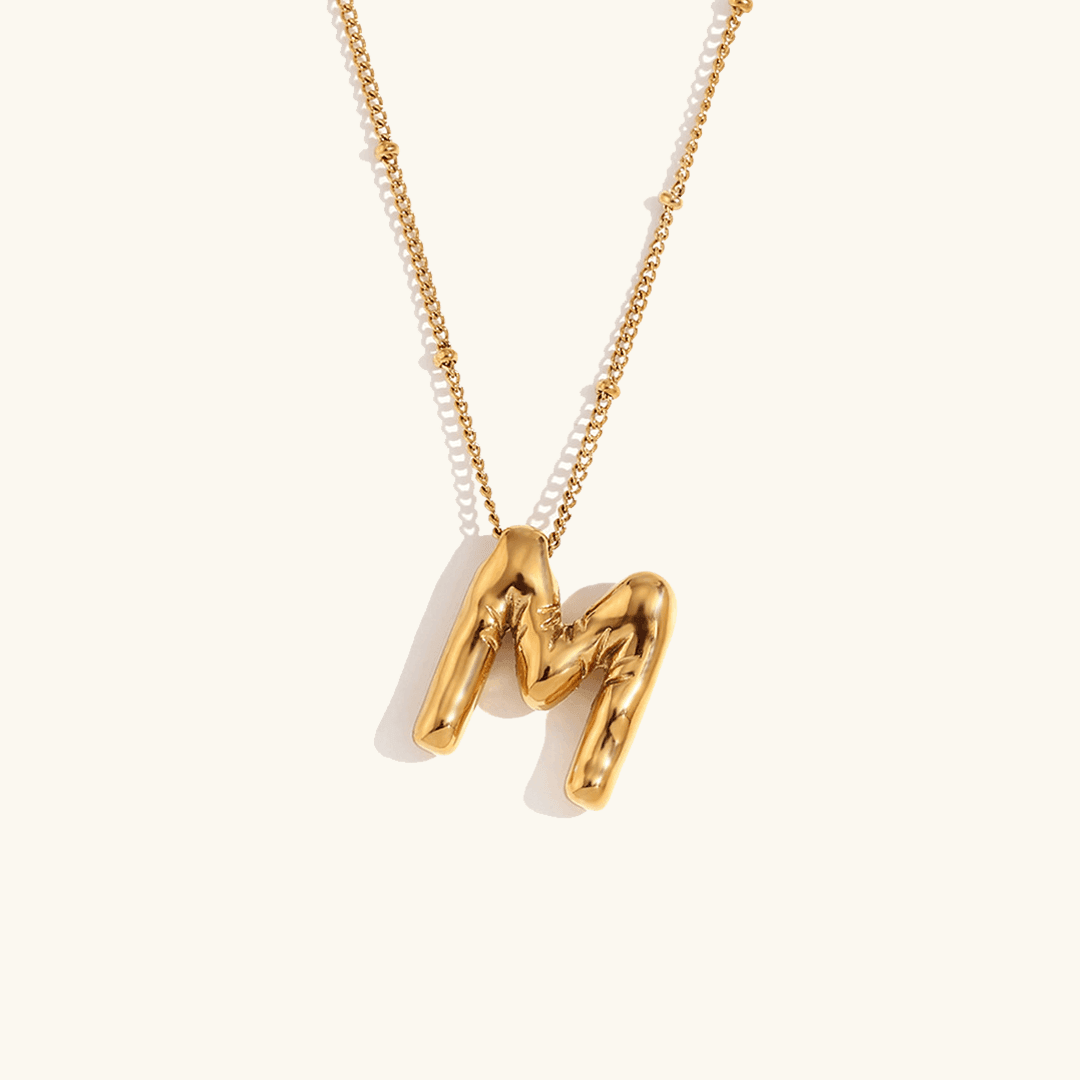 Balloon Initial Pendant Necklace - RIYOVA Jewelry