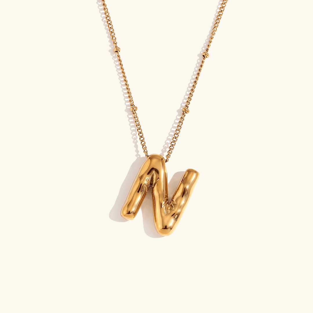 Balloon Initial Pendant Necklace - RIYOVA Jewelry