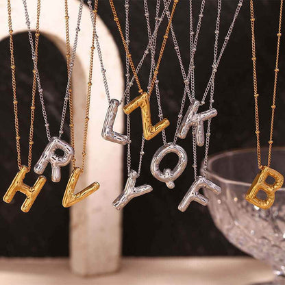 Balloon Initial Pendant Necklace - RIYOVA Jewelry