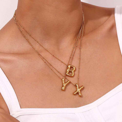 Balloon Initial Pendant Necklace - RIYOVA Jewelry
