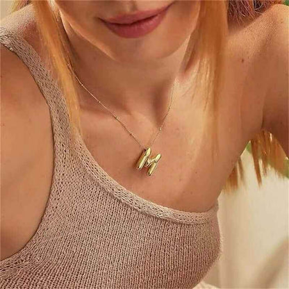 Balloon Initial Pendant Necklace - RIYOVA Jewelry