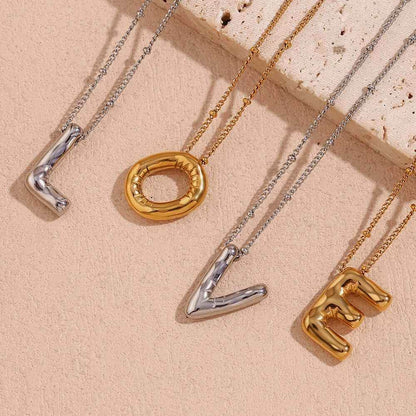 Balloon Initial Pendant Necklace - RIYOVA Jewelry