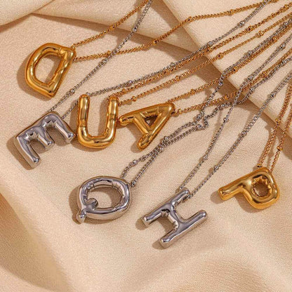 Balloon Initial Pendant Necklace - RIYOVA Jewelry