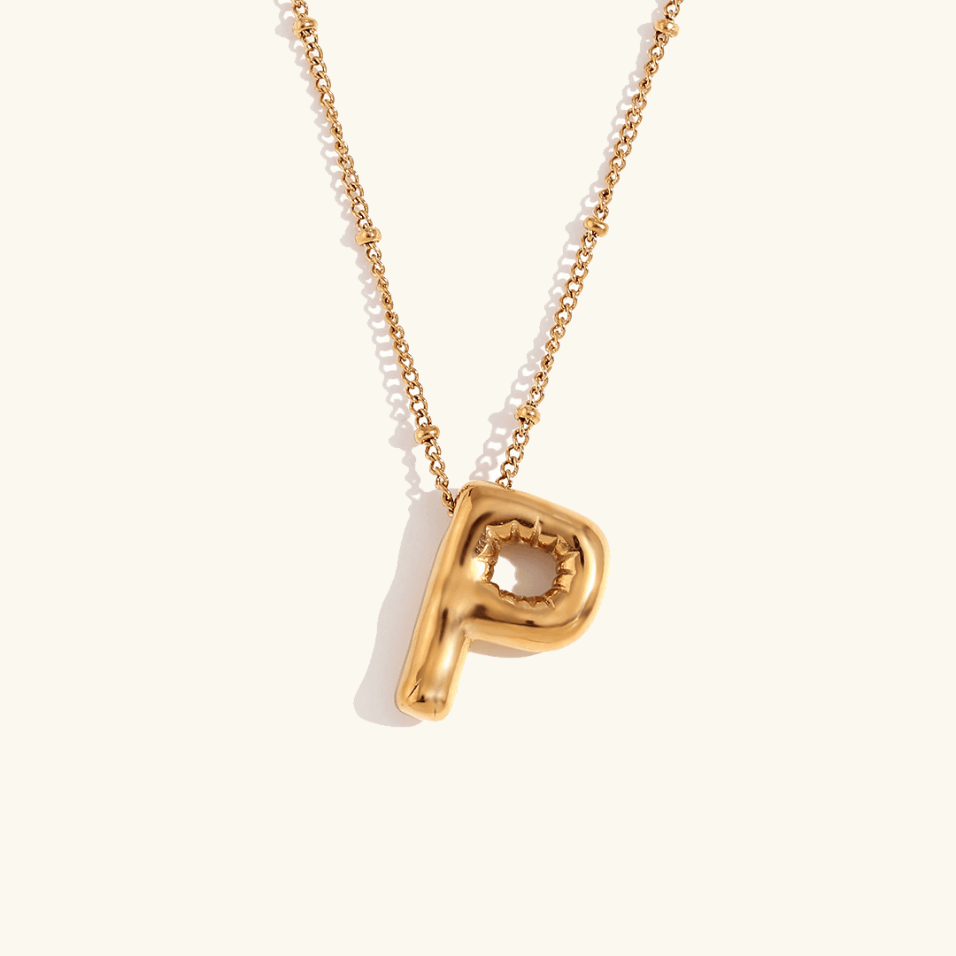 Balloon Initial Pendant Necklace - RIYOVA Jewelry
