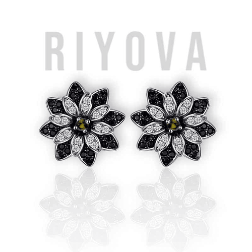 Smoky Blossom Earrings - RIYOVA Jewelry
