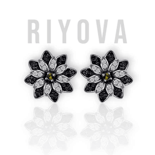Smoky Blossom Earrings - RIYOVA Jewelry