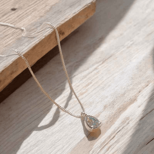 Tear Drop Zircon Necklace - RIYOVA Jewelry