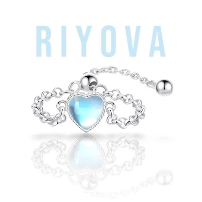 Moonlit Link Chain Ring - RIYOVA Jewelry