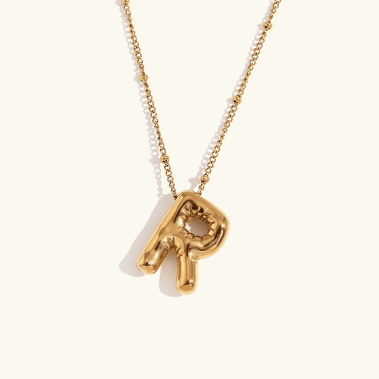 Balloon Initial Pendant Necklace - RIYOVA Jewelry
