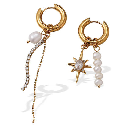 Starburst Mismatched Pearl Earrings RIYOVA