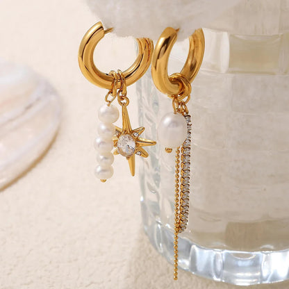 Starburst Mismatched Pearl Earrings RIYOVA