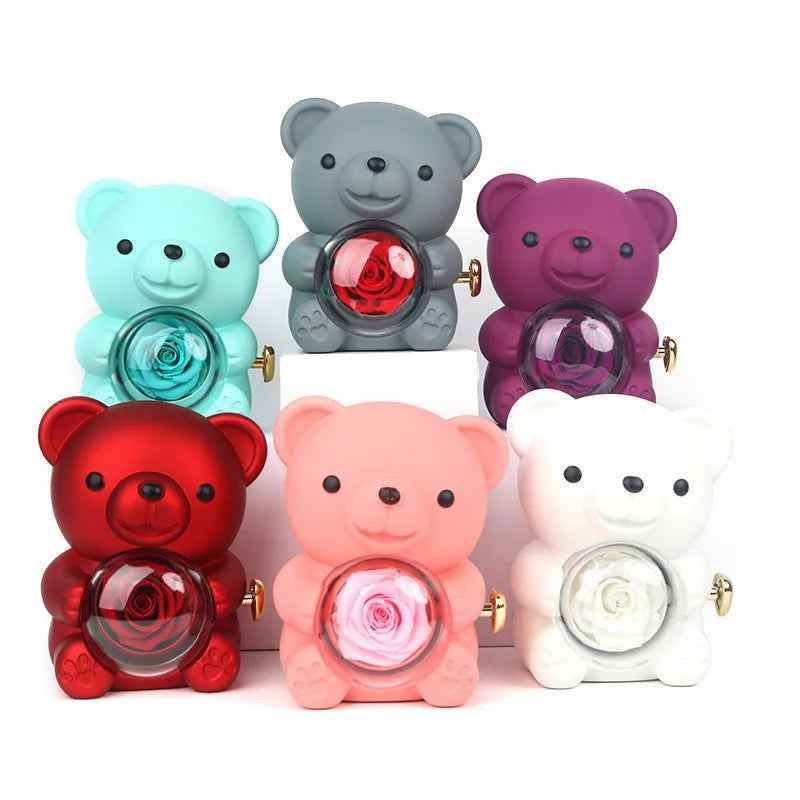 RIYOVA Eternal Rose Teddy Bear Gift Box - RIYOVA Jewelry