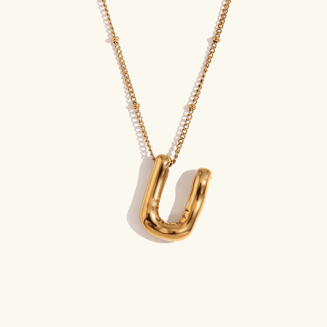 Balloon Initial Pendant Necklace - RIYOVA Jewelry