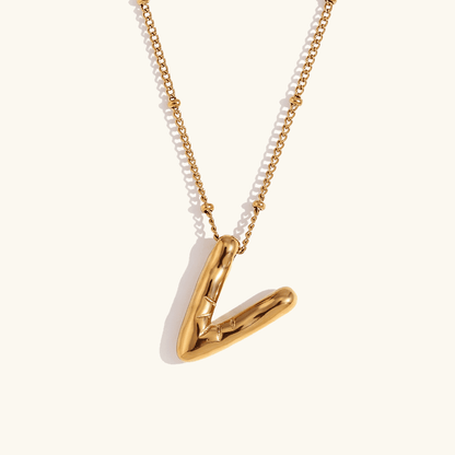 Balloon Initial Pendant Necklace - RIYOVA Jewelry