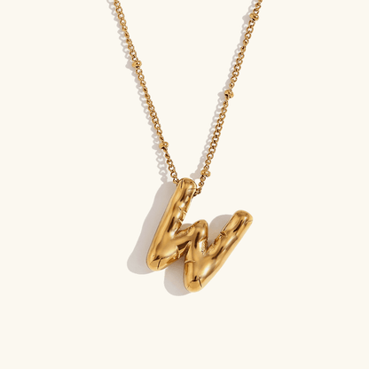 Balloon Initial Pendant Necklace - RIYOVA Jewelry