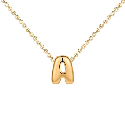 Dainty Mini Bubble Letter Necklace - RIYOVA Jewelry