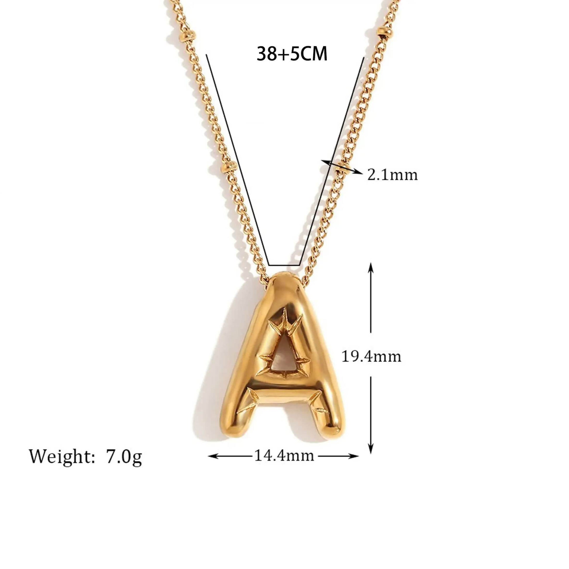 Balloon Initial Pendant Necklace - RIYOVA Jewelry