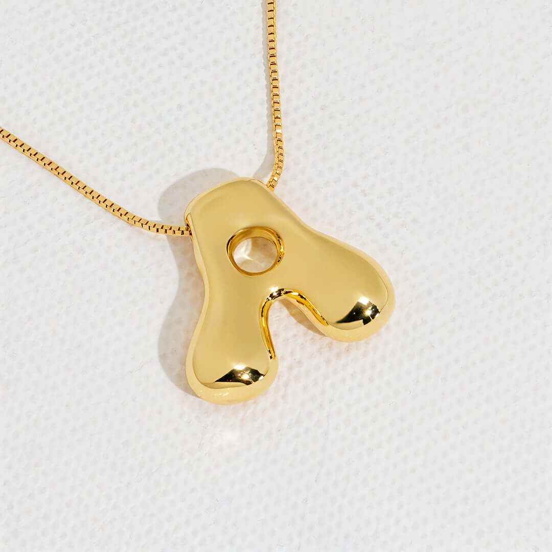 Yumi Bubble Initial Necklace - RIYOVA Jewelry