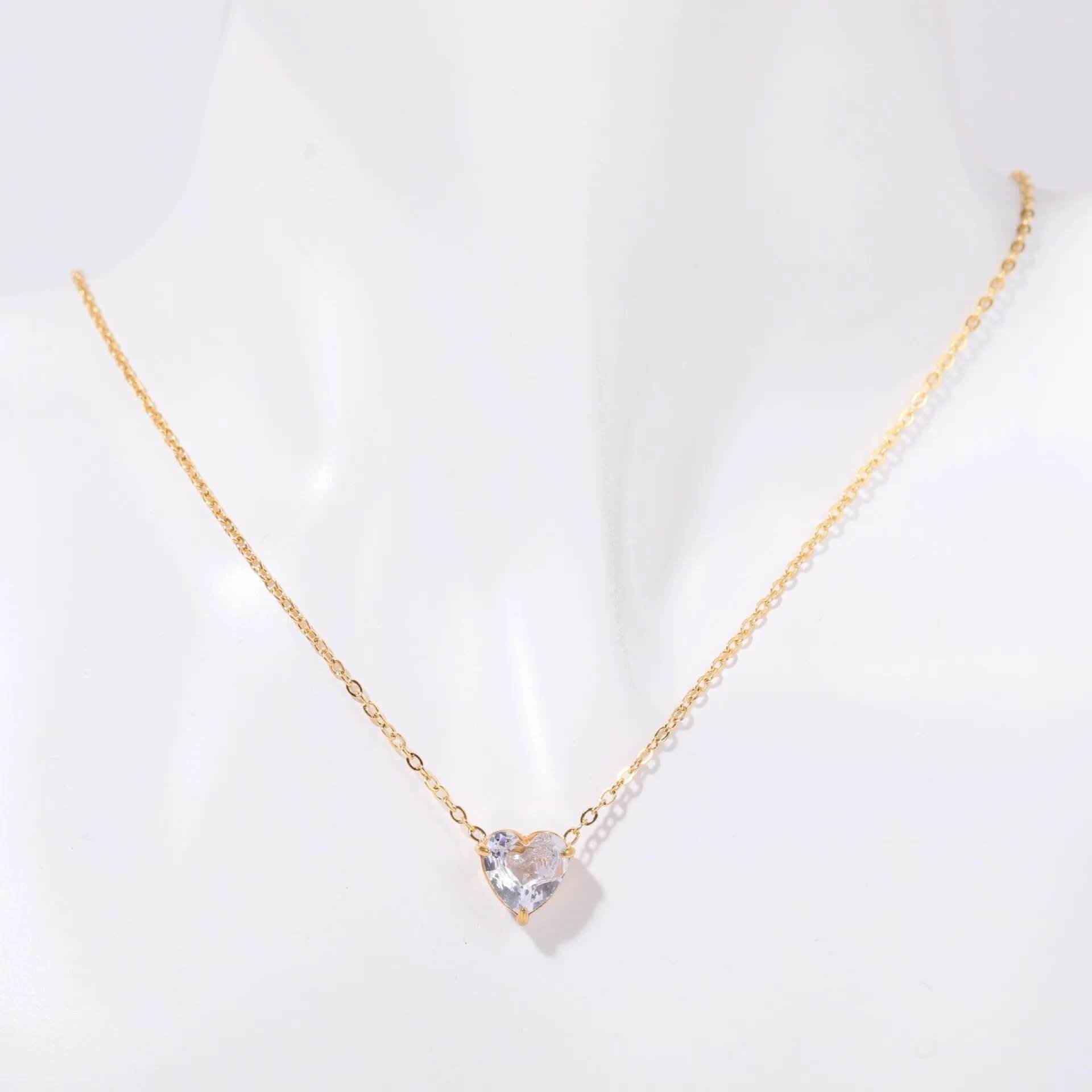 Birthstone Heart Necklace - RIYOVA Jewelry